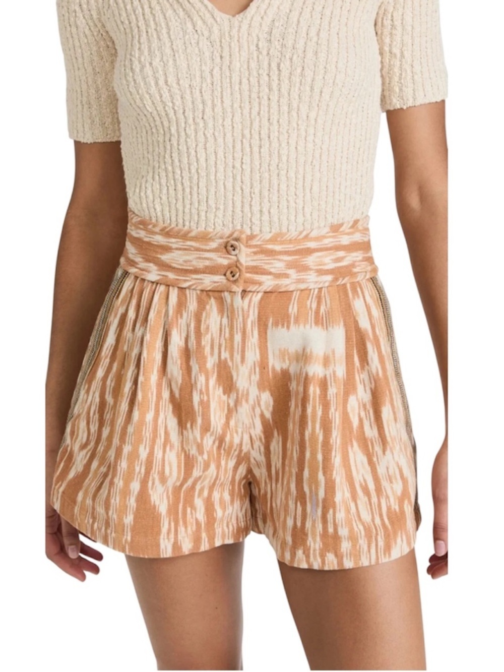 Ulla Johnson Handmade High Waist Dua Boho Inspired Ikat Print Pockets Pleat/ 8